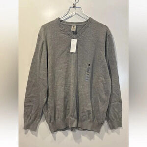 NWT Timberland Men's Gray Cotton V-Neck‎ Sweater Size XXL